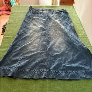 Jeanology Casual Blue Denim A-Line Maxi Skirt